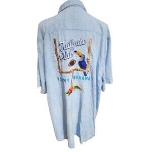 KILLER PITS Tommy Bahama Silk Embroidered SS Button Front Size 2X Tailgate Club